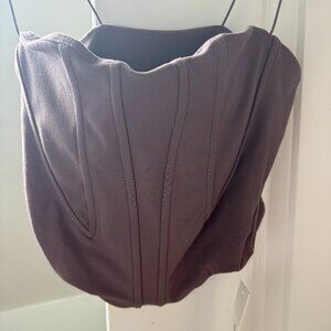 Joah Brown Contour Corset Cropped Tank in Sueded Mauve Purple  S/M Retail $98